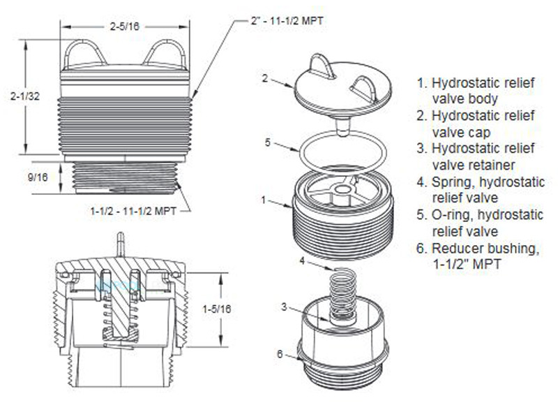 AquaStar 2" Hydrostatic Relief Valve Black HV102