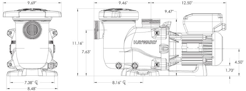 Hayward Max-flo Vs Variable Speed 1.5hp Pool Pump 230v 