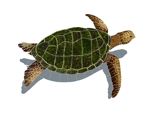 Artistry In Mosaics Sea Turtle Natural with Shadow Mosaic | Medium - 16 ...