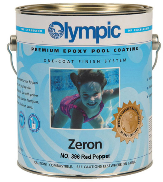 Olympic Zeron Epoxy Pool Paint Kit | Paint + Catalyst 1-Gallon | Red ...