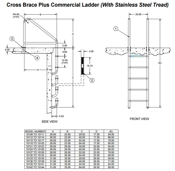 SR Smith 4-Step Standard Cross Brace Plus Commercial Ladder With ...