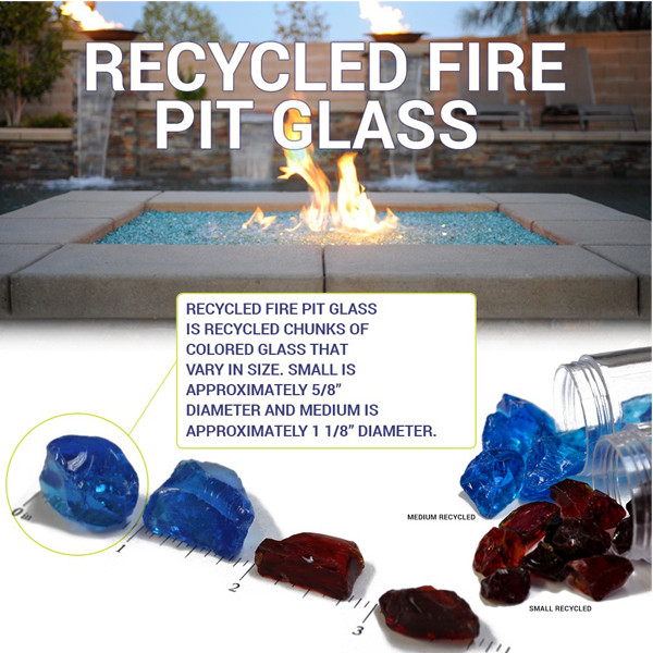 American Fireglass Small Recycled Glass Collection Auburn Fire