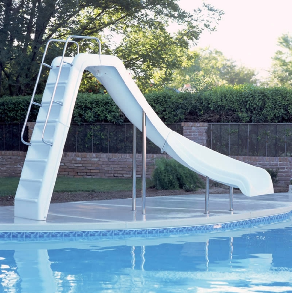 InterFab Wild Ride Pool Slide Right Curve White WRSCRSS