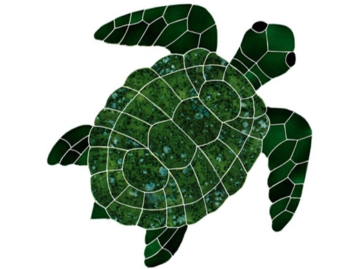 Artistry In Mosaics Turtle Classic Topview Green Mosaic | Large - 21