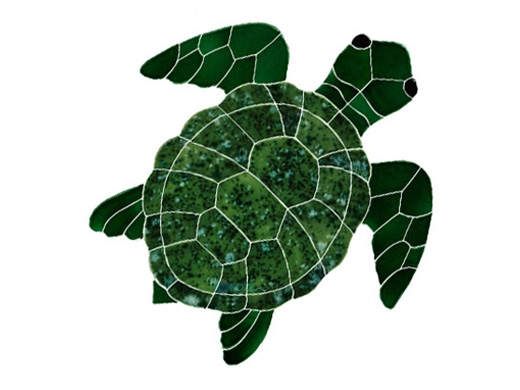 Artistry In Mosaics Turtle Classic Topview Green Mosaic | Medium - 16 ...