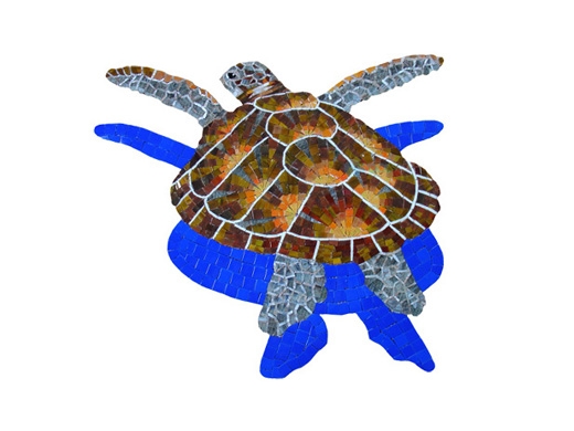 Artistry In Mosaics Loggerhead Turtle with shadow Glass Mosaic | Small ...