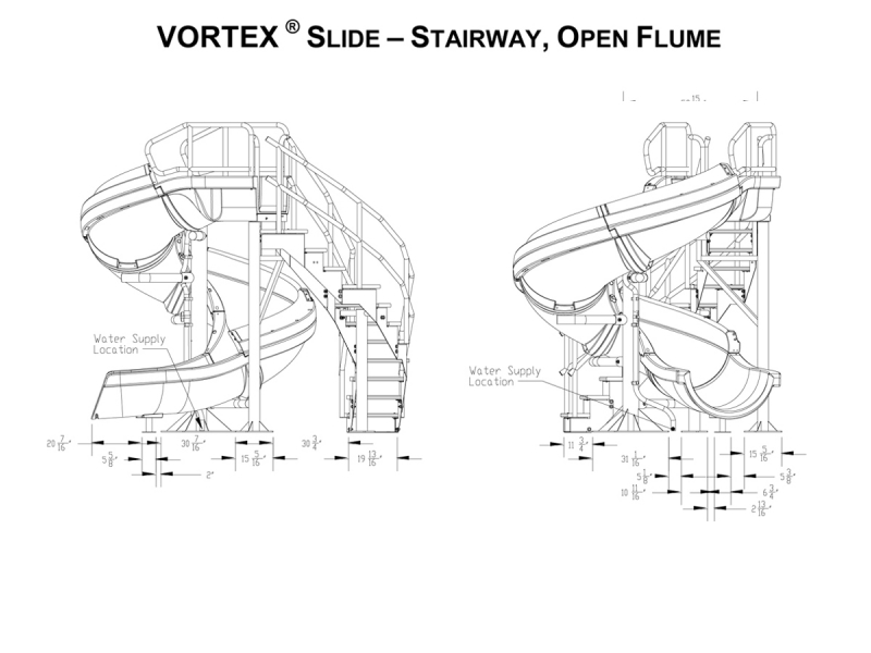 Sr Smith Vortex Pool Slide Spiral Staircase Open Flume Blue