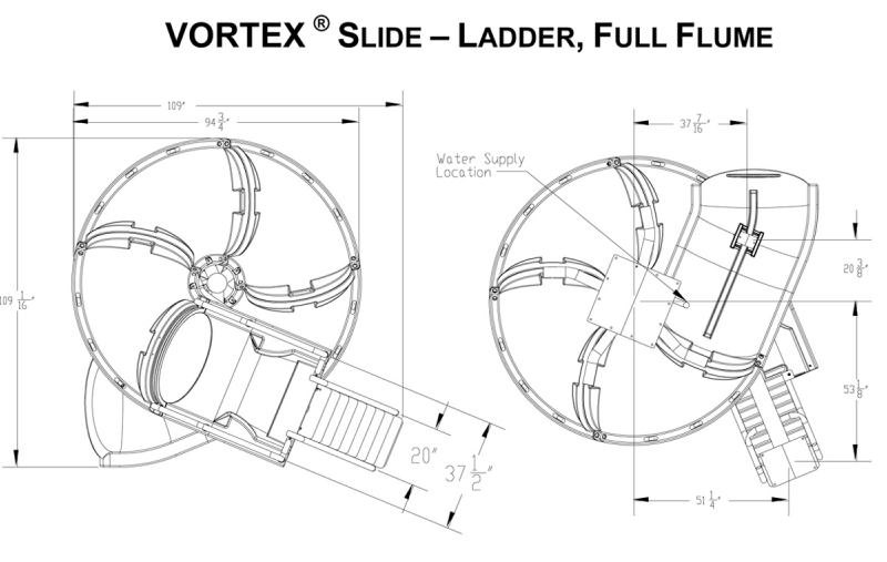 SR Smith Vortex Slide | Ladder & Closed Flume | Blue | 695 ...