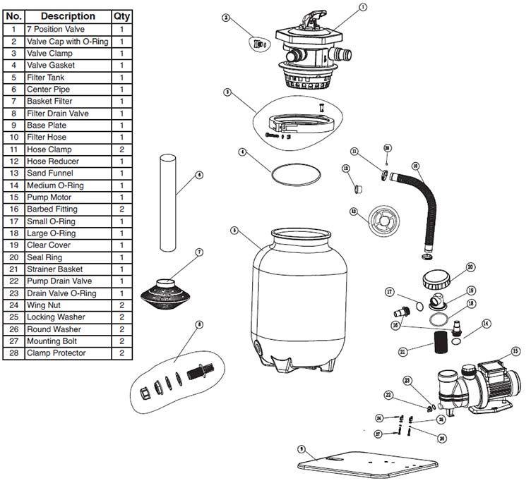 SmartPool Smart-Clear Above Ground Pool Sand Filter System .33HP ...