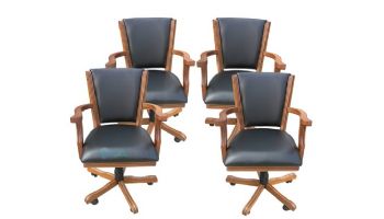 Hathaway Kingston Oak Poker Table Arm Chairs | Set of 4 | Dark Oak Finish | NG2351CH BG2351CH