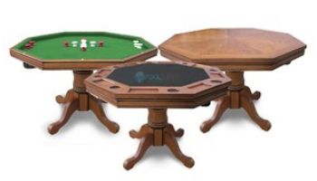 Hathaway Oak 3-In-1 Poker Table with 4 Arm Chairs | Dark Oak Finish | NG2351 BG2351