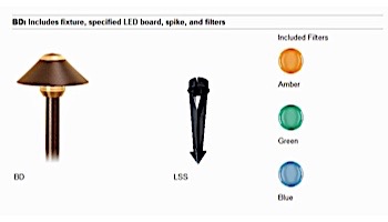 FX Luminaire BD LED Path Light | 1 LED | 18 Riser | Bronze Metallic | BD1LED18RBZ KIT