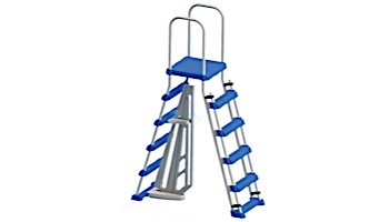Swimmline A-Frame Ladder with Safety Barrier for 48" - 52" Above Ground Pools | 87950