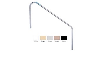 Saftron Deck To Pool Mounted 2-Bend Handrail | .25" Thickness 1.90" OD | 60"W x 32"H | White | DTP-260-W