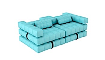 Pigro Felice Modul_#39;Air 2-in-1 Inflatable Sofa Double Lounger Pool Float | Aqua Blue | 921986-AQUABLUE