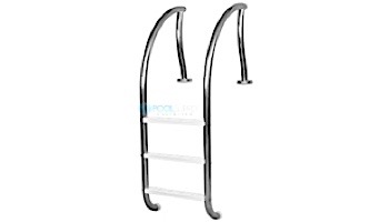 Inter-Fab Designer Series 3 Step Ladder With White High Impact Plastic Treads | 1.90_quot; x .065_quot; Thickness Powder Coated Black | DR-L3065P-W-2