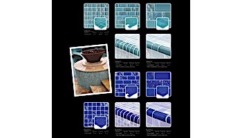 Artistry In Mosaics Twilight Series Trim Glass Tile | Turquoise Mixed | TRIM-GT8M4896T4