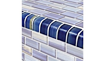 Artistry In Mosaics Watercolors Series 1x2 Trim Glass Tile | Blue | TRIM-GW82348B10