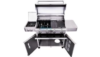 SABER Premium 4-Burner Stainless Steel Free Standing Propane Gas Grill | R67SC0017