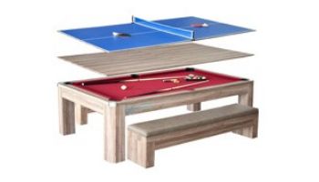 Hathaway Newport 7-Foot Pool Table Combo Set with Benches | NG2535P BG2535P