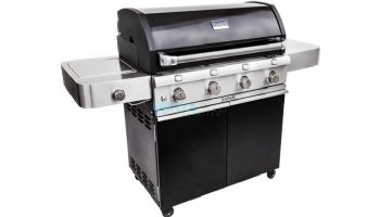 SABER Deluxe Black 4-Burner Stainless Steel Free Standing Propane Gas Grill | R67CC1117