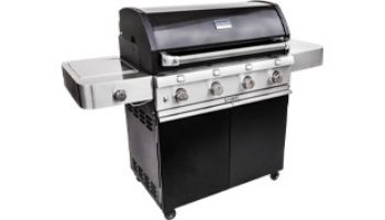 SABER Deluxe Black 4-Burner Stainless Steel Free Standing Propane Gas Grill | R67CC1117