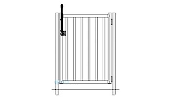 Saftron Self Closing Gate with 54" Plunger Latch For 2200 Series Fencing | 48"H x 36"W | Taupe | FG-2202-4836-T