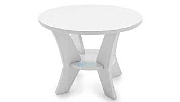 Ledge Lounger Mainstay Collection Round Outdoor Side Table | White | LL-MS-ST-RD-WH