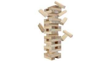 Hathaway Block Out Wood Toppling Tower Stacking Collapsing Game with Bag | BG3151