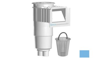 AquaStar Flow Star Skimmer with Water Stop Face, Float Assembly, Basket, Lid, Adjustable Collar and 9" Ultra Basket | Blue | SKR104-L