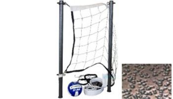 Global Pool Products Volleyball Set | 20_#39; Net _ Ball | Copper Vein Poles | No Anchors | GPPOTE-VBS20-CV