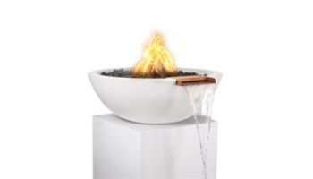 The Outdoor Plus 27_quot; Sedona Concrete Fire and Water Bowl | Match Lit Ignition Natural Gas | LimeStone | OPT-27RFW-LIM-NG