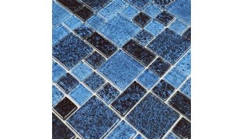 Artistry In Mosaics Nightfall Series 12x12 Glass Tile | Azure Black | NF6MXB21