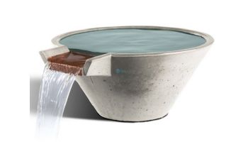 Slick Rock Concrete 29" Conical Cascade Water Bowl | Great White | Stainless Steel Spillway | KCC29CSPSS-GREATWHITE