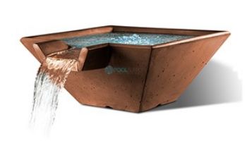 Slick Rock Concrete 34" Square Cascade Water Bowl | Gray | Stainless Steel Spillway | KCC34SSPSS-GRAY