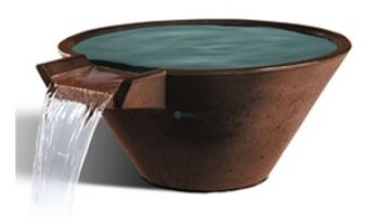 Slick Rock Concrete 22_quot; Conical Cascade Water Bowl | Mahogany | No Liner | KCC22CNL-MAHOGANY