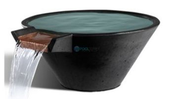 Slick Rock Concrete 22_quot; Conical Cascade Water Bowl | Onyx | No Liner | KCC22CNL-ONYX