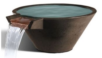 Slick Rock Concrete 29_quot; Conical Cascade Water Bowl | Coal Gray | No Liner | KCC29CNL-COALGRAY