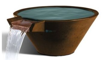 Slick Rock Concrete 34" Conical Cascade Water Bowl | Great White | Copper Spillway | KCC34CSPC-GREATWHITE