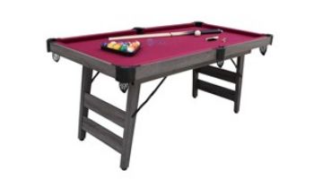 Hathaway Pendleton 6-Foot Portable Pool Table | Driftwood Finish with Burgundy Felt | BG50379