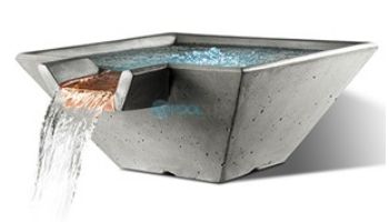 Slick Rock Concrete 29" Square Cascade Water Bowl | Coal Gray | No Liner | KCC29SNL-COALGRAY