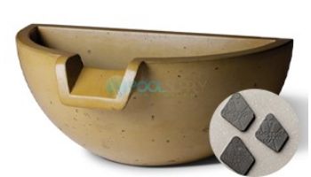Slick Rock Concrete 16_quot; Half Spill Water Bowl | Gray | No Liner | KSPH3616NL-GRAY