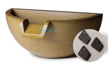 Slick Rock Concrete 16" Half Spill Water Bowl | Coal Gray | No Liner | KSPH3616NL-COALGRAY