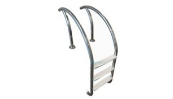 Global Pool Products Modern Ladder 3 Step Flanged With White Heavy Duty Treads | 1.90_quot; x .065_quot; Thickness 316 Stainless Steel | GPP-MLD-3ST-SS