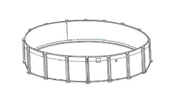 Coronado 18' Round Above Ground Pool | White In-Wall Step | Basic Package 54" Wall | 190085