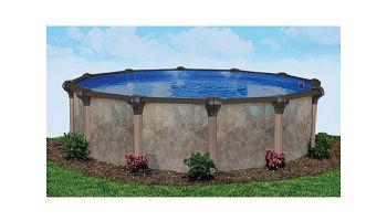 Coronado 24' Round Above Ground Pool | White In-Wall Step | Basic Package 54" Wall | 190104