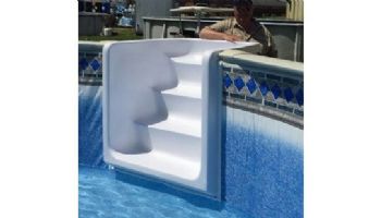 Coronado 27' Round Above Ground Pool | White In-Wall Step | Basic Package 54" Wall | 190114