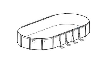 Coronado 16' x 32' Oval Above Ground Pool | Gray In-Wall Step | Basic Package 54" Wall | 190193