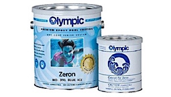 Olympic Zeron Epoxy Pool Paint Kit | Paint + Catalyst 1-Gallon | Blue Ice | 391 G 391-GL