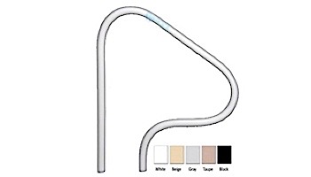 Saftron Return to Deck Mounted 3-Bend Handrail | .25" Thickness 1.90" OD | 48"W x 32"H | Beige | RTD-348-B